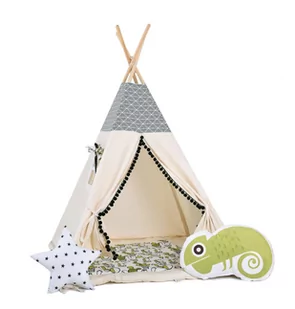 SowkaDesign Namiot tipi dla dzieci, bawełna, okienko, kameleon, meksykańska zabawa - Namioty i tipi dla dzieci - miniaturka - grafika 1