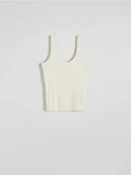 Koszulki i topy damskie - Reserved - Top na ramiączkach z wiskozy - kremowy - miniaturka - grafika 1