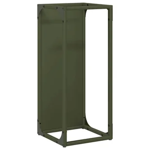 vidaXL Stojak na drewno opałowe Oliwkowy Zielony 25x25x60 cm - Wózki magazynowe - miniaturka - grafika 1