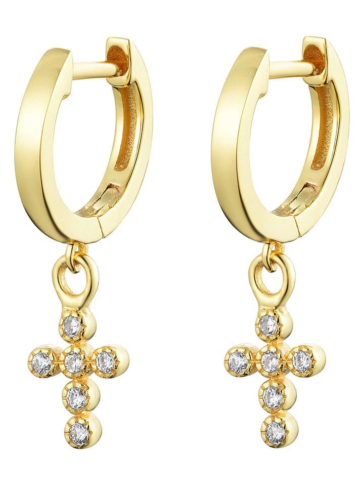 Les Favorites Pozłacane kolczyki-kreole z cyrkoniami