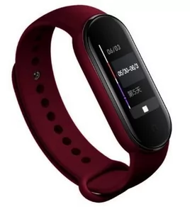Zamienna Silikonowa Opaska Pasek Do Xiaomi Mi Band 5 / 6 / 7 Bordowy - Akcesoria do smartwatchy - miniaturka - grafika 1
