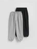 Majtki dla dzieci - Reserved - Dresowe joggery 2 pack - czarny - miniaturka - grafika 1