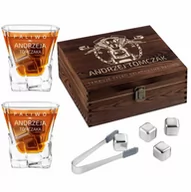 Pozostałe akcesoria barmańskie - Kamienie kostki do whisky ze szklankami zestaw z grawerem dla - miniaturka - grafika 1