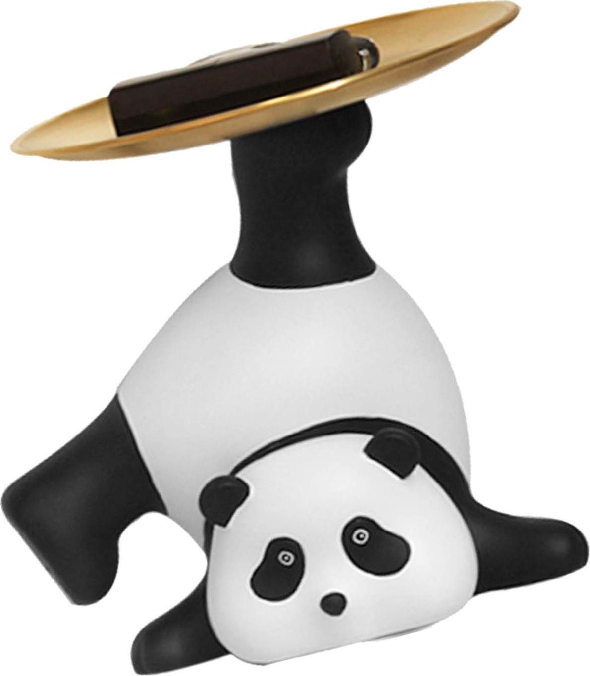 Panda Taca do Serwowania Kluczy Portfeli Uchwyt na Owoce Ozdoba do Przechowywania Dekoracja Stołu Biura Domowego Rzeźba Taca Panda