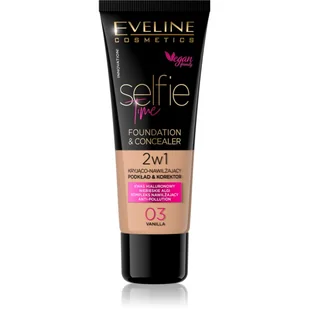 Eveline Selfie Time Kryjąco-nawilżający podkład i korektor 03 Vanilla 30ml 46584-uniw - Podkłady do twarzy - miniaturka - grafika 1