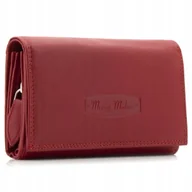 Portfele - EKAVALE Portfel Damski Skórzany RFID 25 Przegródek Czerwony - miniaturka - grafika 1