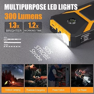 Samochodowe urządzenie rozruchowe VTOMAN V6 PRO 2000A, ze światłem LED, szybkie ładowanie - Urządzenia Rozruchowe - Jump startery - miniaturka - grafika 4