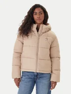 Kurtki damskie - Tommy Jeans Kurtka zimowa DW0DW21625 Beżowy Regular Fit - miniaturka - grafika 1