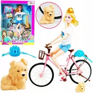 Lalki dla dziewczynek - NOWOŚĆ ZESTAW LALKA + ROWER PIES I AKCESORIA - miniaturka - grafika 1
