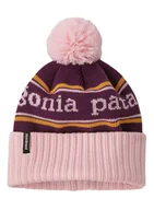 Czapki dla dzieci - Czapka dziecięca Patagonia Kid's Powder Town Beanie - park stripe / night plum - miniaturka - grafika 1