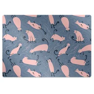 Podnóżki, podpórki, podkładki - Mata pod fotel ochrona paneli Koty z kreskówki 120x90 cm - miniaturka - grafika 1