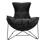 Fotele - Fotel OTILIA STAND VELVET czarny - miniaturka - grafika 1