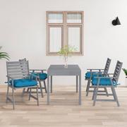 Fotele i krzesła ogrodowe - Lumarko Krzesła ogrodowe z poduszkami, 4 szt., lite drewno akacjowe - miniaturka - grafika 1