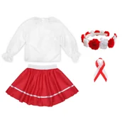 Dresy i komplety dla dziewczynek - ZESTAW NARODOWY BIAŁO-CZERWONY 116-128 4el - miniaturka - grafika 1