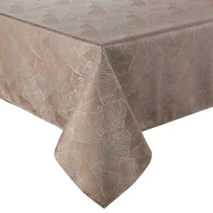 Obrus EUROFIRANY Isla 140 x 260 cm Ciemnobeżowo-biały - Obrusy i serwetki - miniaturka - grafika 1