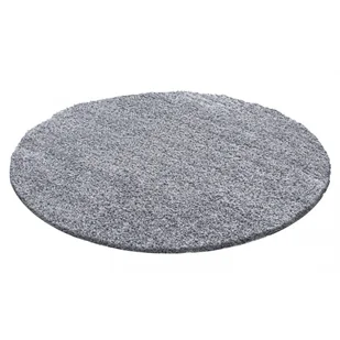 Dywan Shaggy  jasny Szary 160x160 cm koło - Dywany - miniaturka - grafika 1