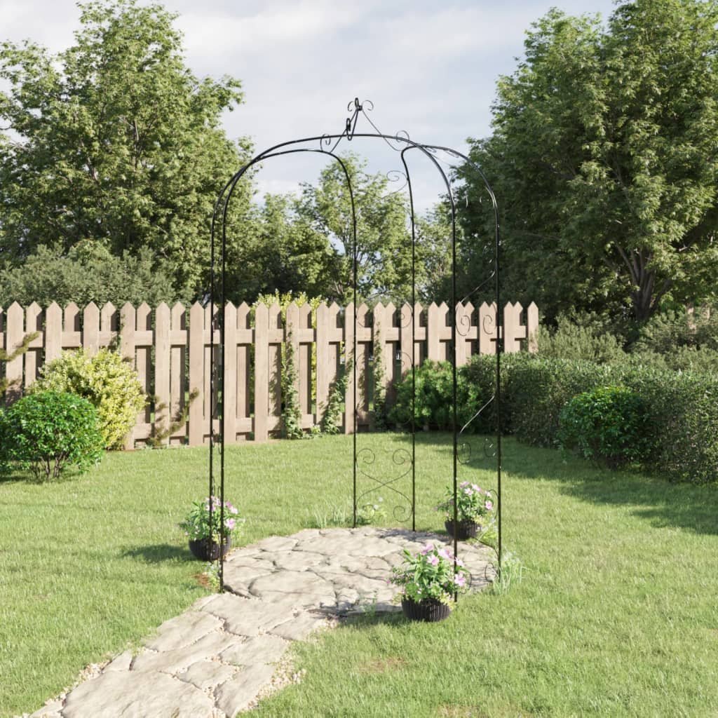 vidaXL Pergola ogrodowa, czarna, 180x255 cm, stalowa