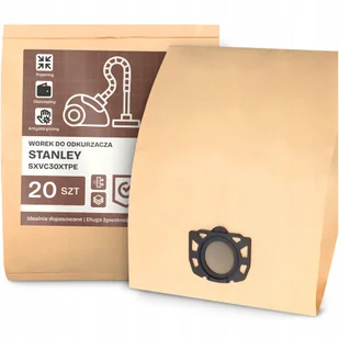 20x Worek do Odkurzacza Stanley SXVC30XTPE Papierowy Duży Torba Worki 2A-W - Worki do odkurzaczy - miniaturka - grafika 1