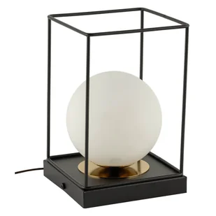 Lampa stolikowa sypialniana Aroma 50374 Sigma kula loftowa czarna złota - Lampy stojące - miniaturka - grafika 1