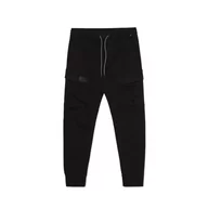 Spodnie męskie - Cropp - Czarne jeansy jogger z kieszeniami cargo - Czarny - miniaturka - grafika 1