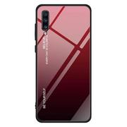 Etui i futerały do telefonów - Gradient Glass etui pokrowiec nakładka ze szkła hartowanego Samsung Galaxy A70 czarno-czerwony - miniaturka - grafika 1