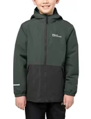 Kurtki i płaszcze dla chłopców - Jack Wolfskin SNOWY DAYS JACKET K, Kurtka outdoorowa Uniseks - dzieci, slate green/black, 92 - miniaturka - grafika 1