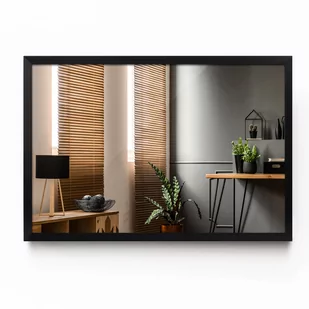 Lustro Prostokątne w Czarnej Ramie Glamour 60x40 - Lustra - miniaturka - grafika 1