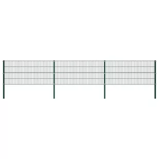 GSTORE Panel ogrodzeniowy ze słupkami żelazny 5,1 x 0,8 m zielony GS-278606 - Ogrodzenia - miniaturka - grafika 2