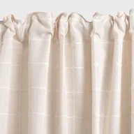 Zasłony - HOMLA Zasłona BELVER w haftowaną kratkę beżowa 140X250CM - miniaturka - grafika 1