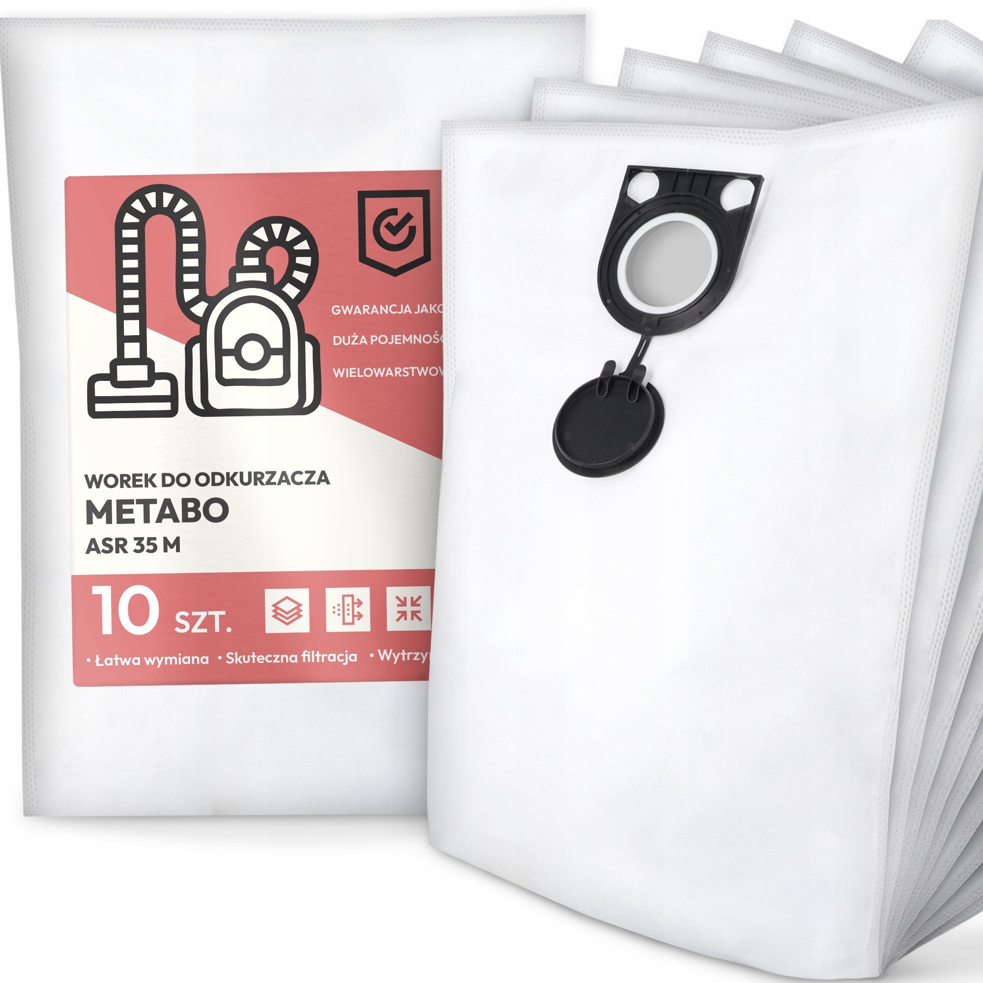 10x Worek do Odkurzacza Metabo Asr 35 M Syntetyczny Tekstylny Worki Duży G9