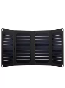 Przenośny panel słoneczny Powertec PT Flap 21W Triple-Output USB A, USB-C & 12V MPPT - black - Powerbanki - miniaturka - grafika 1