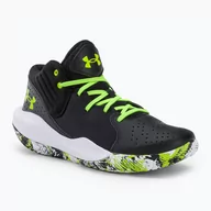 Buty sportowe męskie - Buty do koszykówki dziecięce Under Armour Gs Jet '21 black/white/lime surge - miniaturka - grafika 1