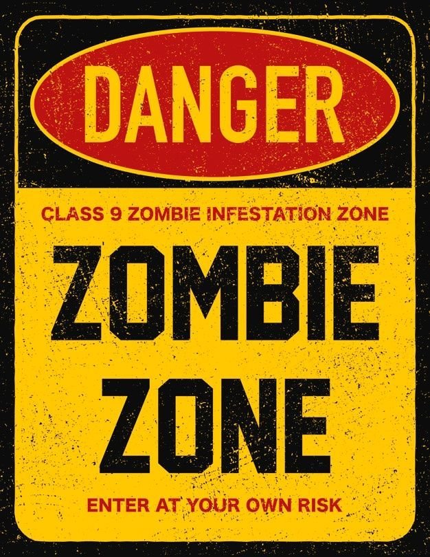 PODKŁADKA POD MYSZ Nadruk 22x18 cm Śmieszny na drzwi Zombie Zone Prezent