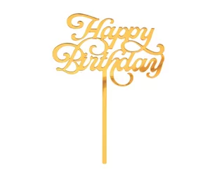 Dekoracja akrylowa na tort Happy Birthday - Urodziny dziecka - miniaturka - grafika 1