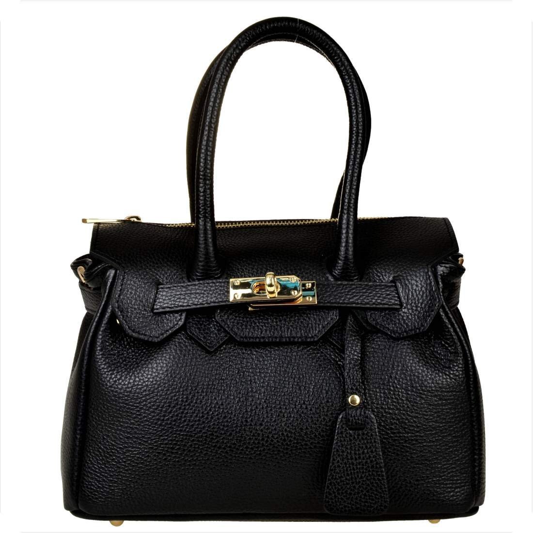 Damska torebka skóra naturalna czarna Borse in Pelle