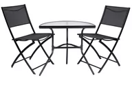 Meble ogrodowe - Składany zestaw mebli ogrodowych stolik i 2 krzesła na balkon i taras - miniaturka - grafika 1