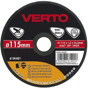 Verto Tarcza do cięcia metalu 115x1.5x22mm, , 61H401 - Tarcze do pił - miniaturka - grafika 1