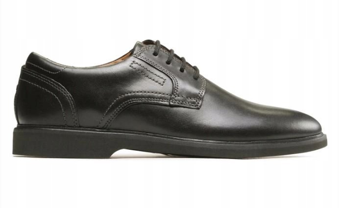 CLARKS PÓŁBUTY SKÓRZANE SZNUROWANE CZARNE NISKIE 41,5 1Ż_B
