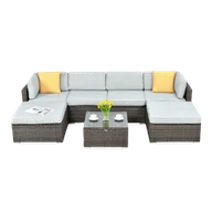 Meble ogrodowe - Zestaw Mebli Ogrodowych Komplet Technorattan PORTO Narożnik Stolik na Taras - miniaturka - grafika 1