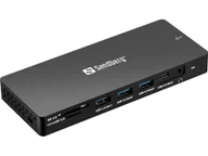 Stacje dokujące i replikatory portów - Sandberg 136-61 stacja dokująca Przewodowa USB 3.2 Gen 1 (3.1 Gen 1) Type-C Szary - miniaturka - grafika 1