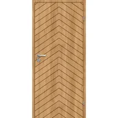 Drzwi wewnętrzne - Artens Drzwi wewnętrzne pełne Jodełka Dąb Burgund 80 prawe - miniaturka - grafika 1