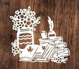 Książki i kwiaty- wycinanka z kartonu - Zabawki kreatywne - miniaturka - grafika 1