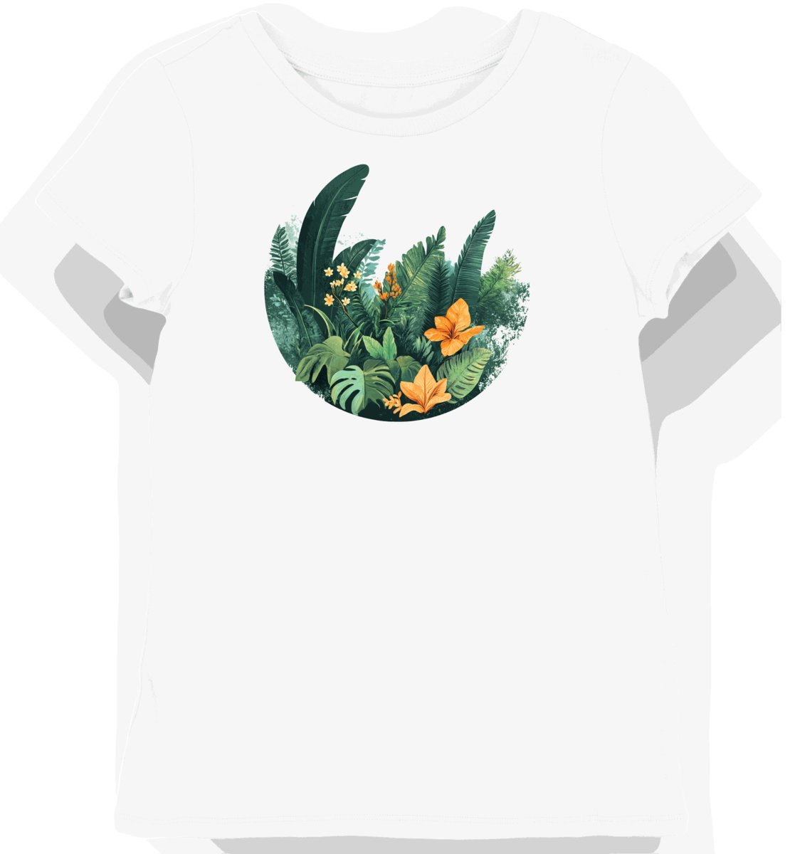 Koszulka damska biała z motywem rajskich kwiatów XS