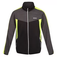 Bluzy męskie - Bluza Trekkingowa Oddychająca Regatta Męska Sportowa Funkcjonalna RML233 Czarno Żółta L - miniaturka - grafika 1