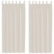 Zasłony - vidaXL Zasłony woalowe z zakładką na górze 2 szt. kremowe - miniaturka - grafika 1