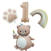 Baby shower i roczek - BALONY ZESTAW BALONÓW NA 1 URODZINY ROCZEK 4SZT - miniaturka - grafika 1