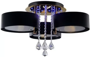 MLAMP Glamour LAMPA sufitowa ELMDRS8006/3 TR BL MLAMP metalowa OPRAWA z pilotem kryształki złote czarne ELMDRS8006/3 TR BL - Lampy sufitowe - miniaturka - grafika 1