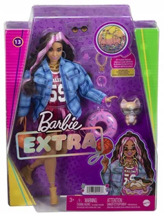 Barbie Extra Lalka Sportowa sukienka/Czarno-różowe włosy HDJ46 - Lalki dla dziewczynek - miniaturka - grafika 2