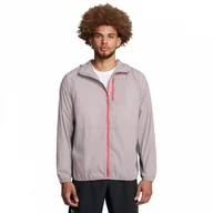 Kurtki męskie - Męska kurtka do biegania Under Armour Launch Lightweight Jacket - beżowa - miniaturka - grafika 1