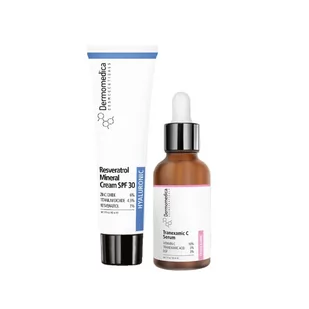 DermoMedica Zestaw Tranexamic C Serum 30ml + Resveratrol Mineral Cream SPF 30, 60ml - Zestawy kosmetyków damskich - miniaturka - grafika 1